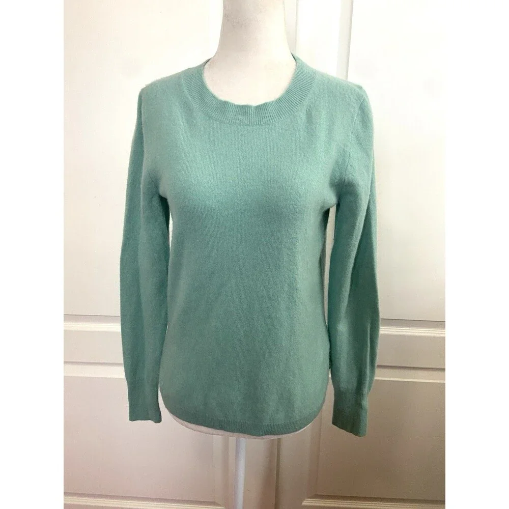 J. Crew 100% Cashmere Crewneck Pullover Sweater Green Size Small